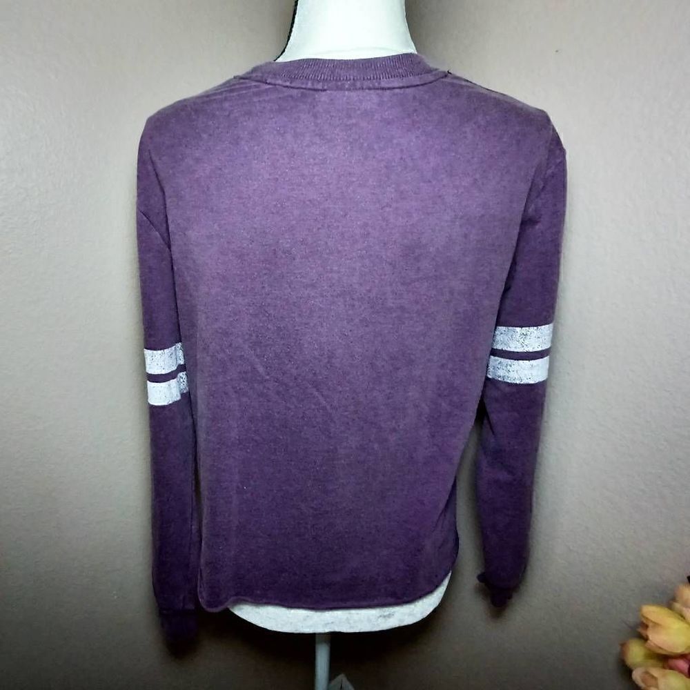 Disney ~ Womens Crop Sweater Purple Mickey Mouse - Picture 3 of 6